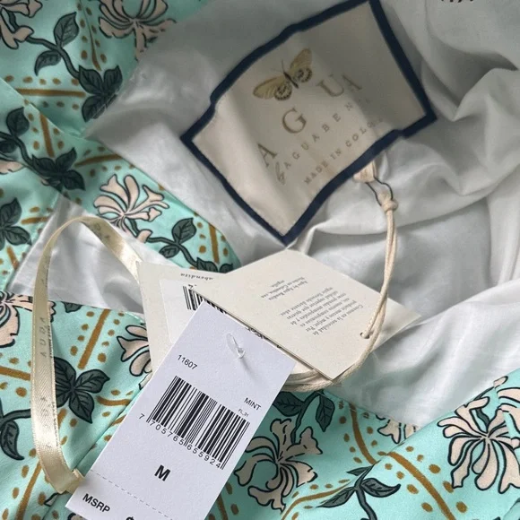 NWT Agua by Agua Bendita Green Floral Mini Dress - Picture 8 of 10